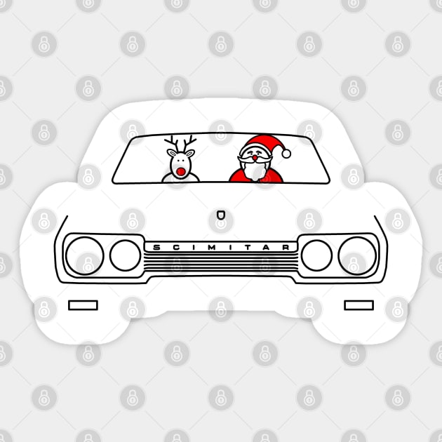 Reliant Scimitar classic British car Christmas special edition Sticker by soitwouldseem